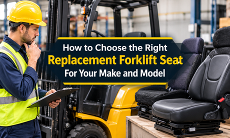 Replacement forklift seat with suspension base